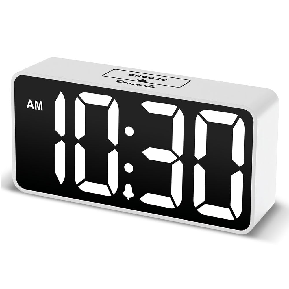 DreamSky Small Digital Alarm Clock for Bedroom, Large Big Numbers Display