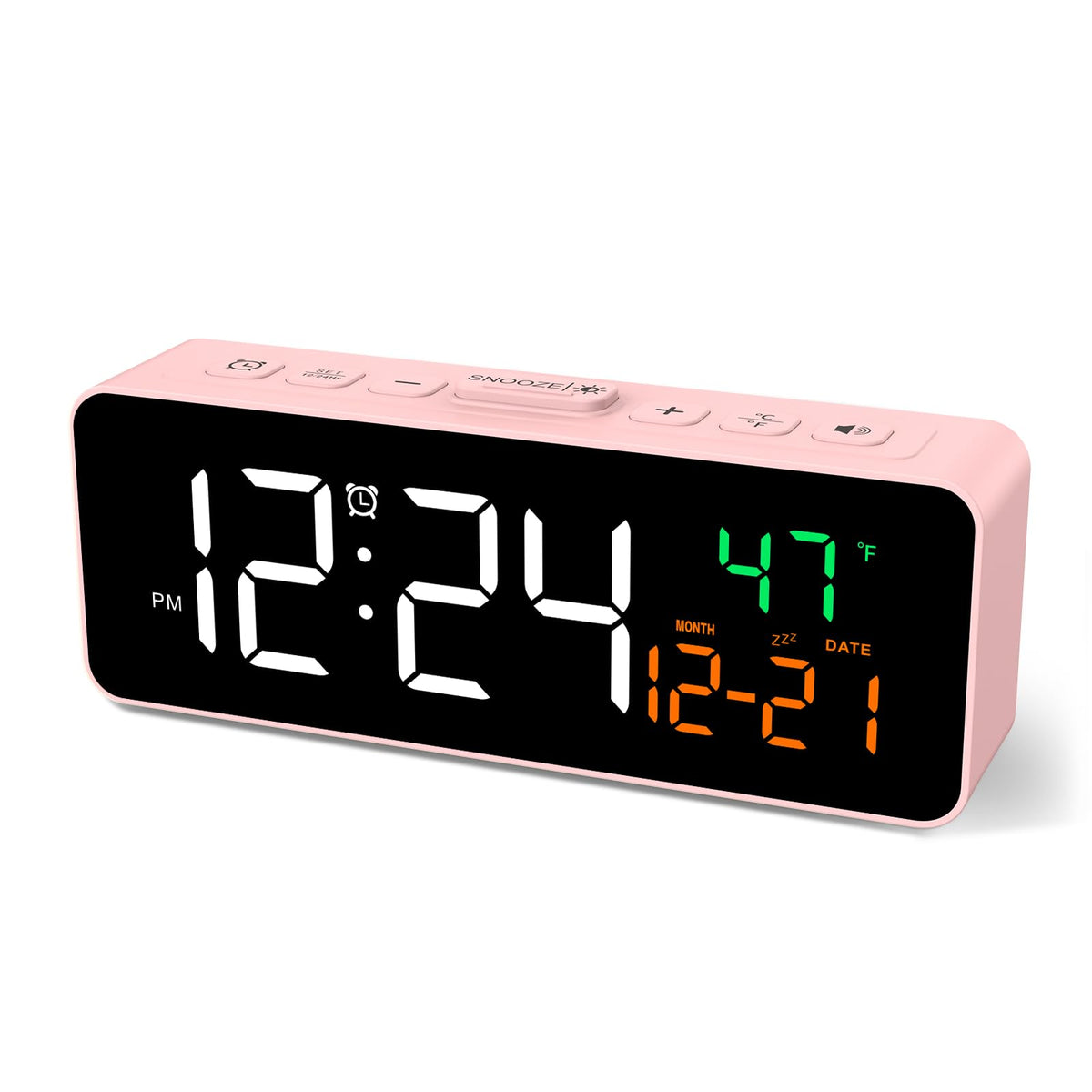 Netzu 3-in-1 Digital Clocks for Living Room, Small & Compact Alarm Clock