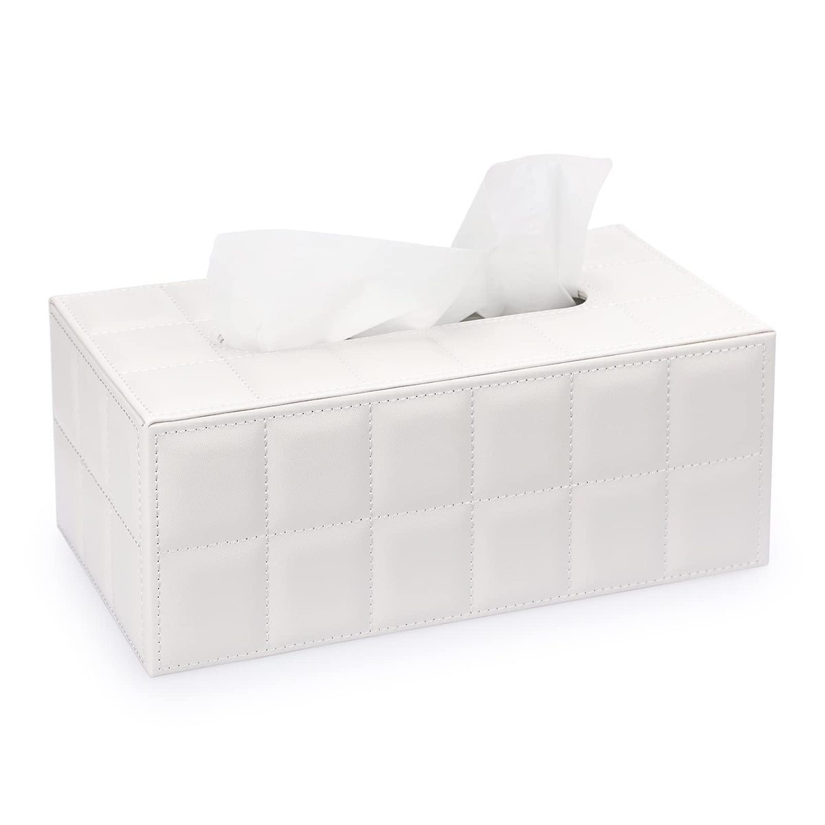 Sumnacon Tissue Box Cover Rectangle Linen Tissue Box Holder,Magnetic Bottom
