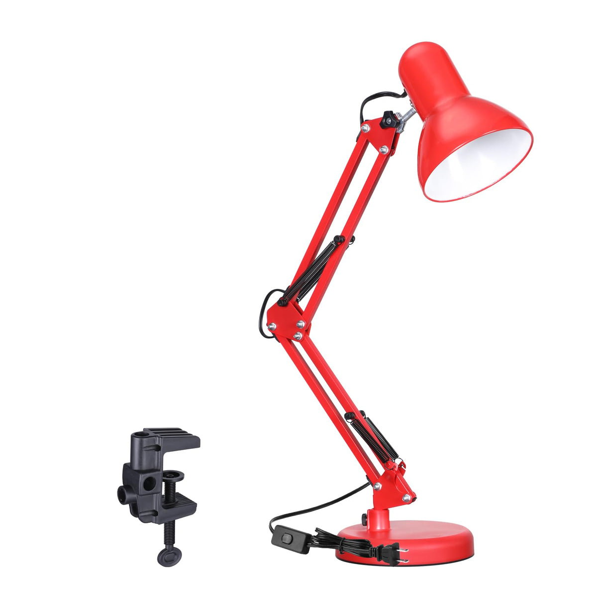TORCHSTAR Metal Desk Lamp, Adjustable Swing Arm, E26, Black