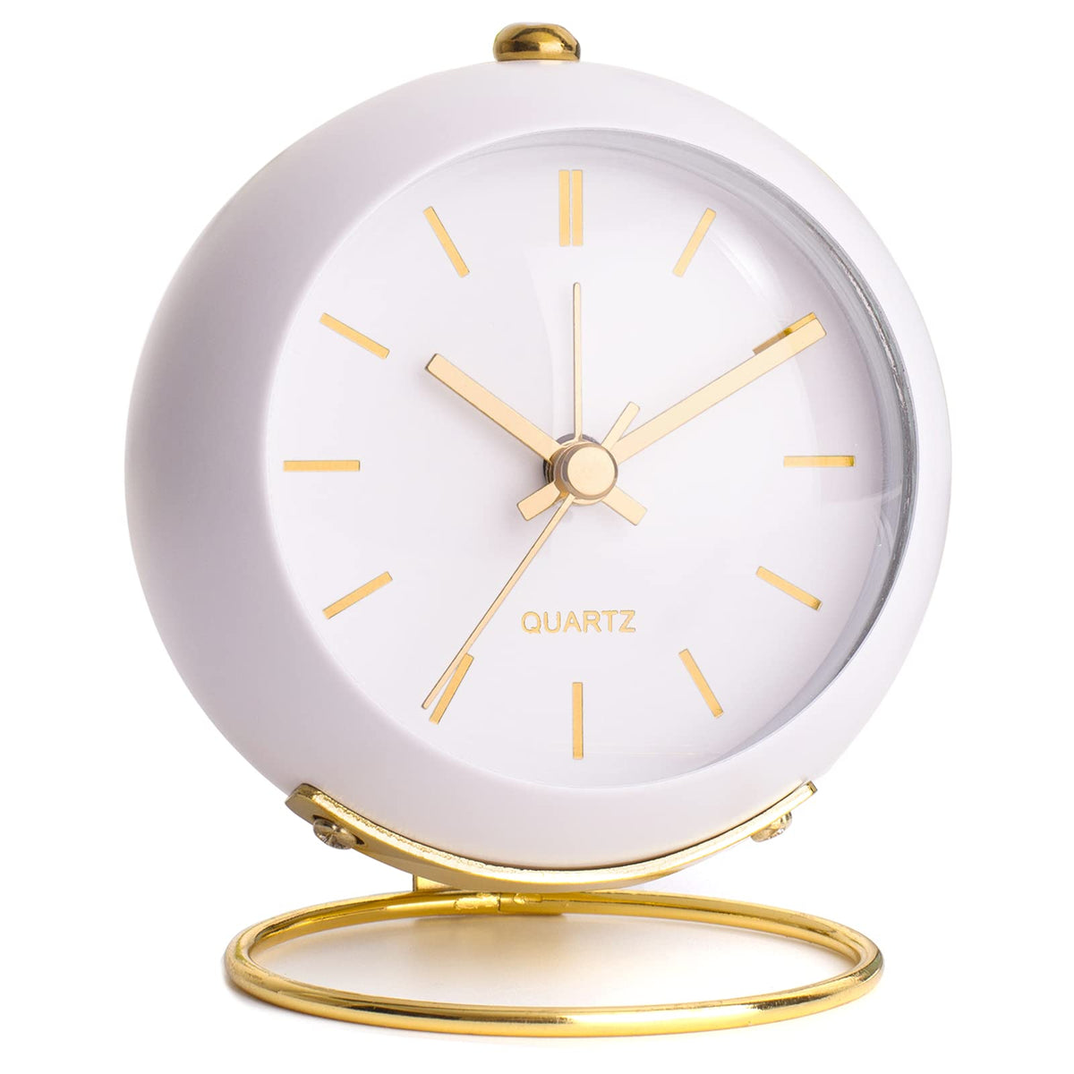 AYRELY® Battery Operated Analog Desk Alarm Clock with Light, Table Clock