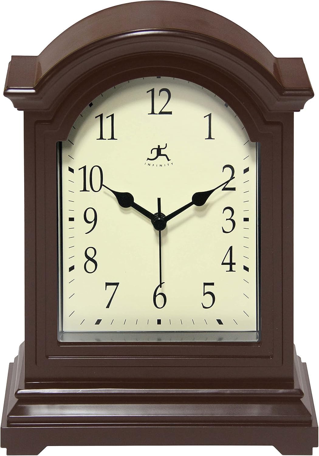 Infinity Instruments Brown Antique Grandfather Tabletop Clock 9 x 6 Mantle