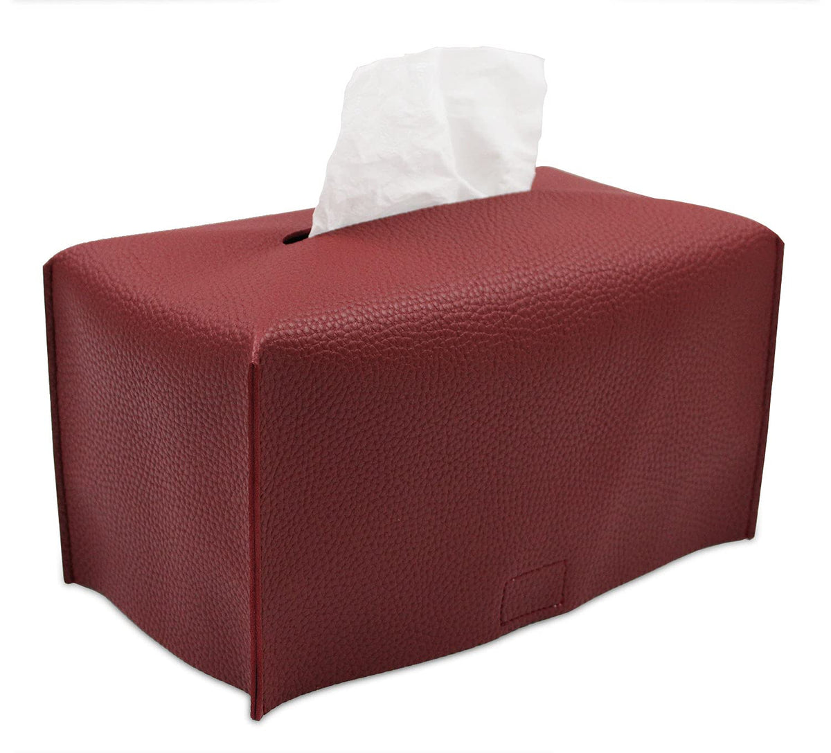 Livelab Tissue Box Cover, Modern Decorative PU Leather Rectangular Tissue Box Case Organizer Holder for Vanity Countertop, Night Stands, Livingroom, Office Desk & Car 9.5X5X5'' | Off White