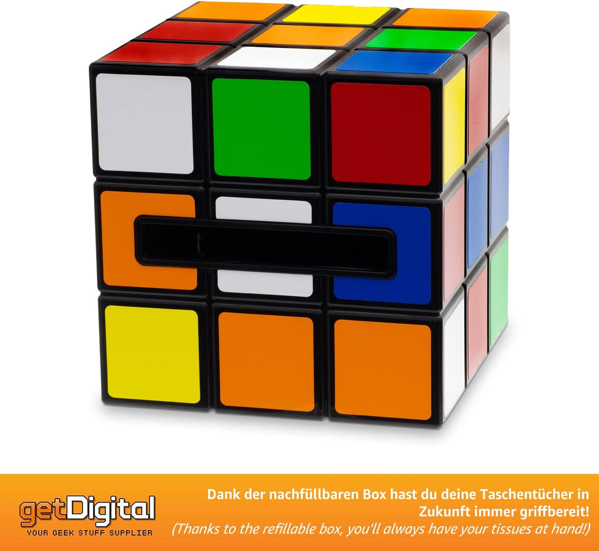 getDigital Plastic Magic Cube Tissue Box Cover, Holder for Square Tissue Boxes with Magnetic Lock, Multi Color