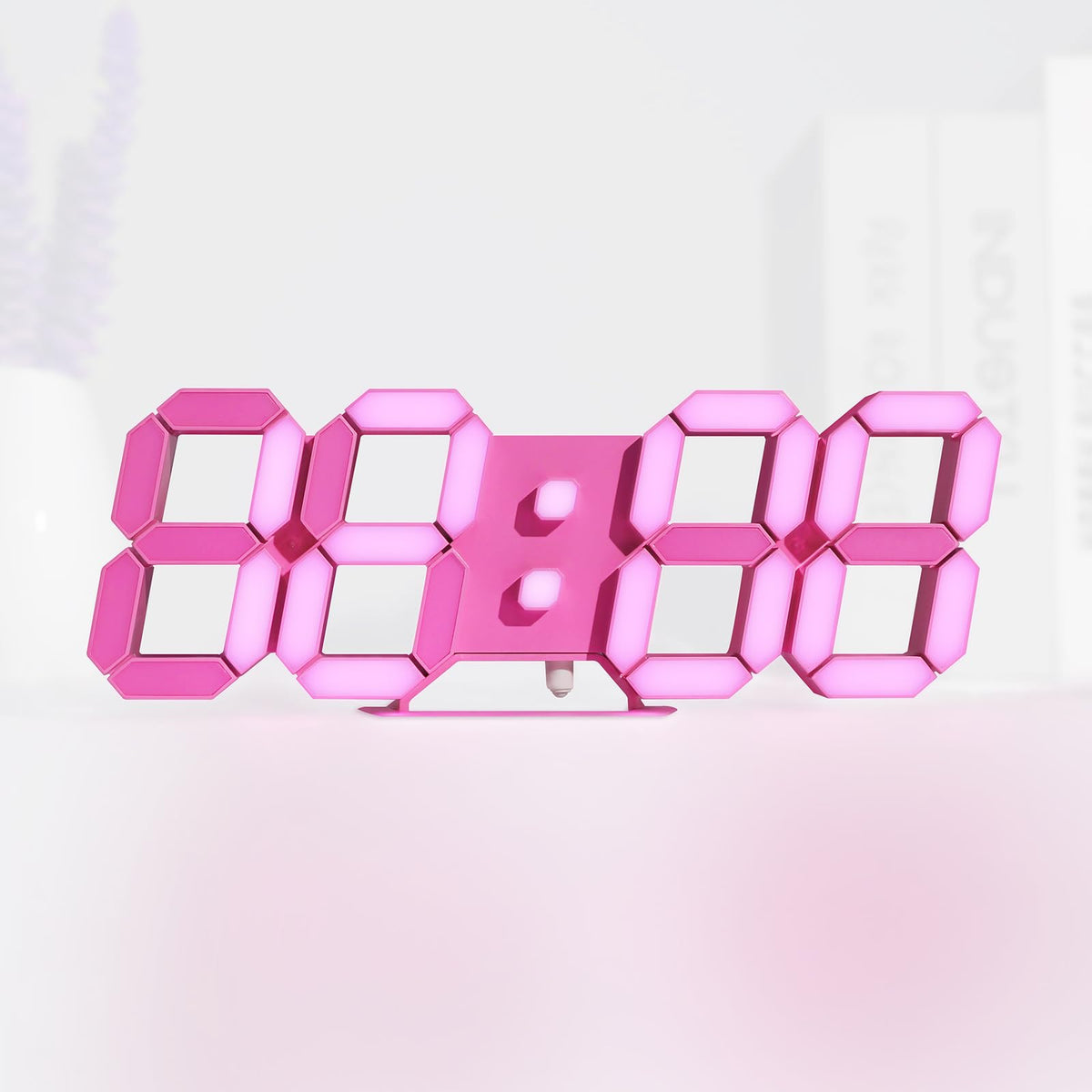 KOSUMOSU 3D LED Digital Wall Clock ,9.7", Large Display Table/ Desk Clock with Remote Control 12/24H Temperature (White Light)