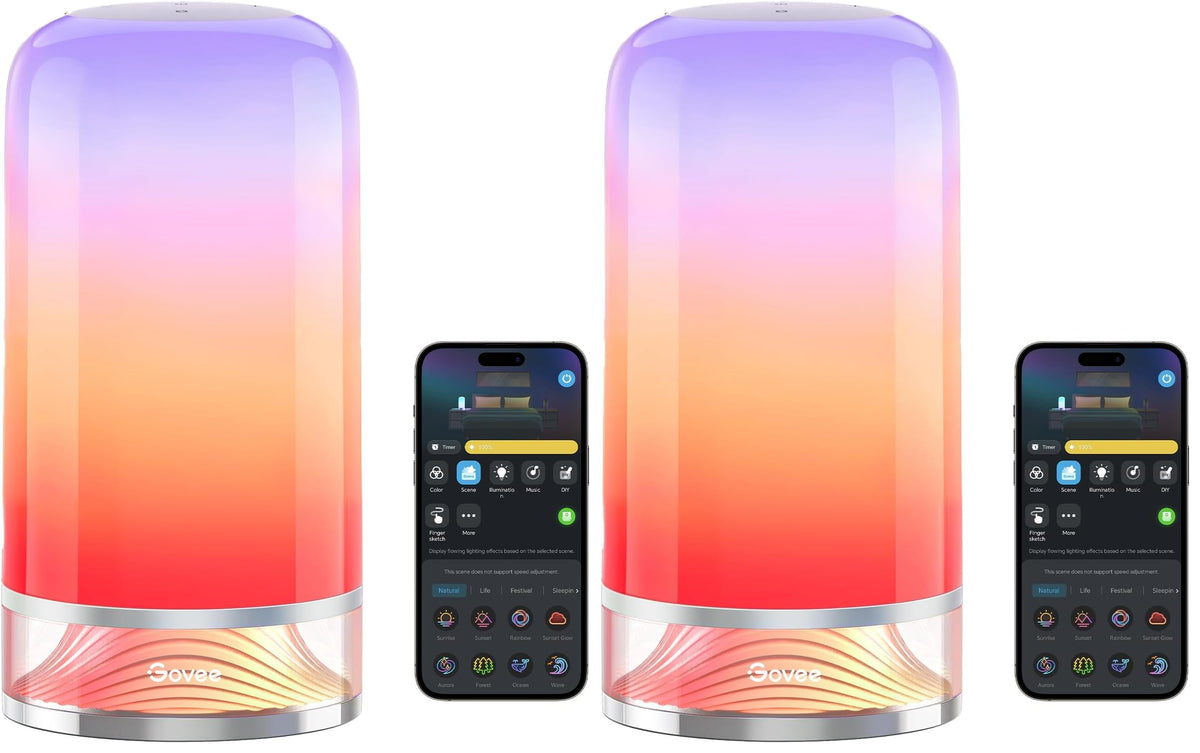 Govee RGBIC Smart Table Lamp 2, Touch Bedside Small Table Lamp (Corded)