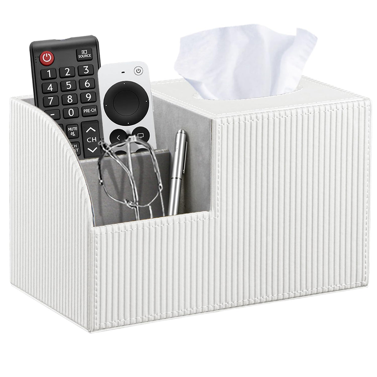PU Leather Square Tissue Box Cover - Multi-Functional Tissue Box Holder