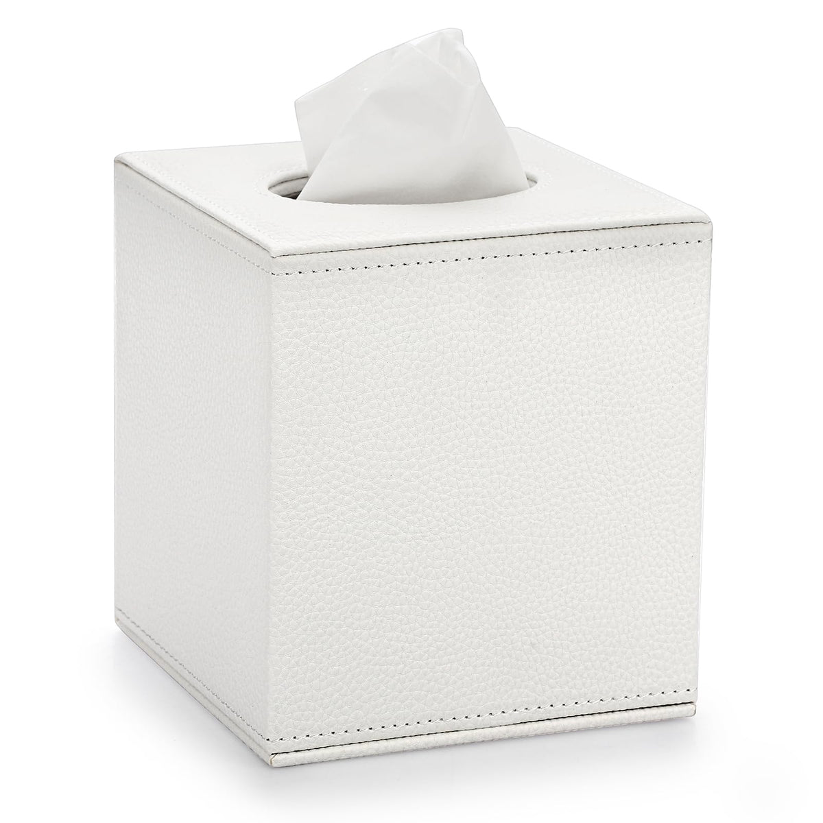 Sumnacon Tissue Box Cover Square,Magnetic Bottom PU Tissue Box Holder,Blue