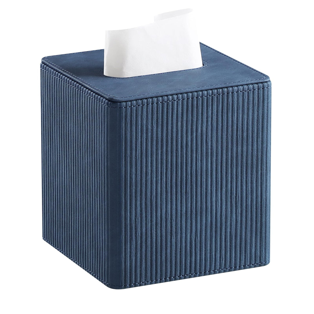 PU Leather Square Tissue Box Cover Tissue Box Holder Cube (Beige)