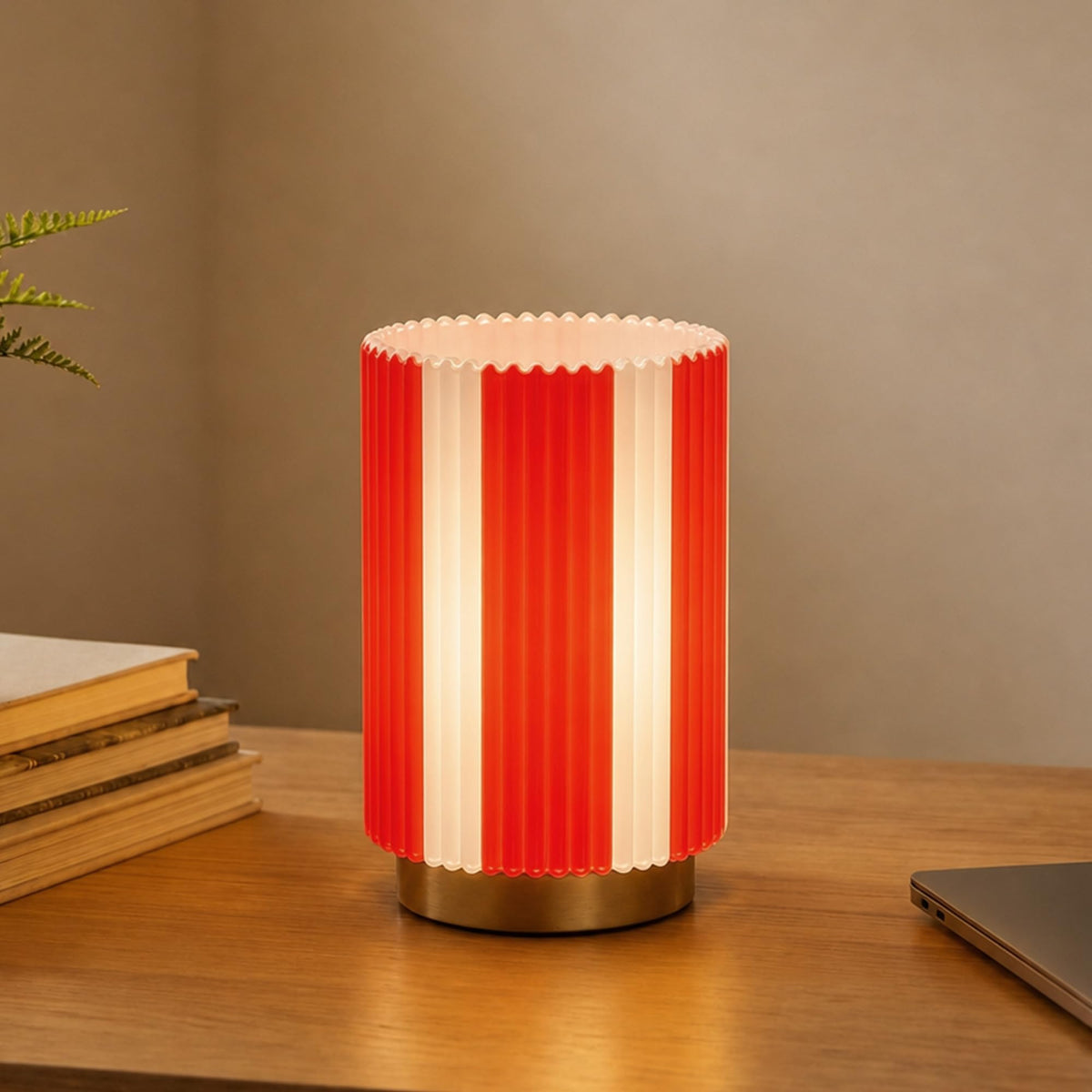 Battery Operated Lamp, Glass Cordless Table Lamp with Timer