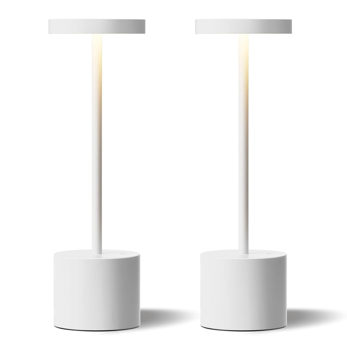 Cordless Rechargeable Table Lamp, 4000mAh Battery Operated, Black, 2 Pack