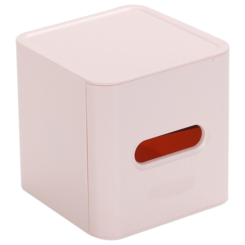 Kichvoe Roll Paper Box Tissue Box Holder Square Tissue Holder with Tray Plastic for Bathroom Dresser Living Room Desktop 5.51 X 5.51 X 5.51 in