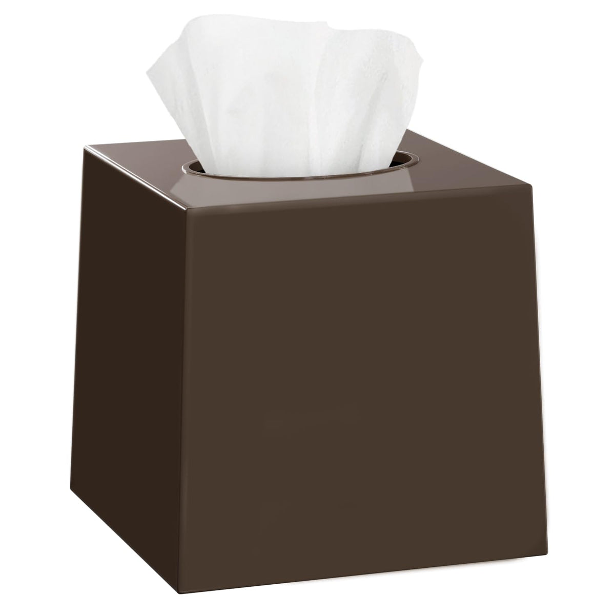 2 Pack White Tissue Box Cover – Square Tissue Box Holder for White Bathroom Accessories Countertop, Decorative Tissue Cover and Square Cube Holder for Modern Home, Office or Dresser Décor