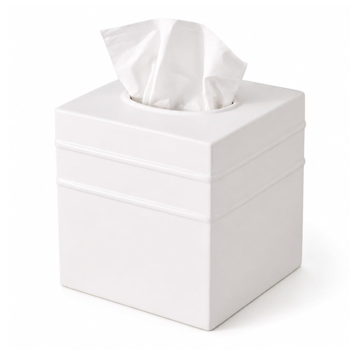 Monarch Abode Tissue Box Cover Square – Handcrafted Border Embossed Pewter Metal Tissue Holder Box for Bathroom Accessory, Aesthetic Decorative Facial Napkin Cube for Modern Home Decor