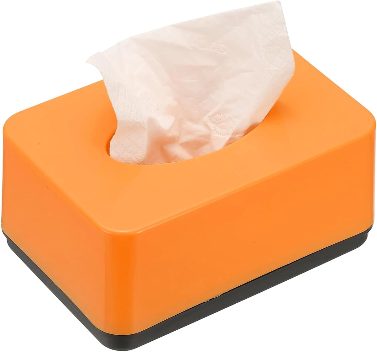 uxcell Tissue Box Cover, Plastic Rectangle Modern Facial Tissue Box Holder Desktop Napkin Organizer Container for Living Room Bedroom Office Hotel Desk Car, Orange