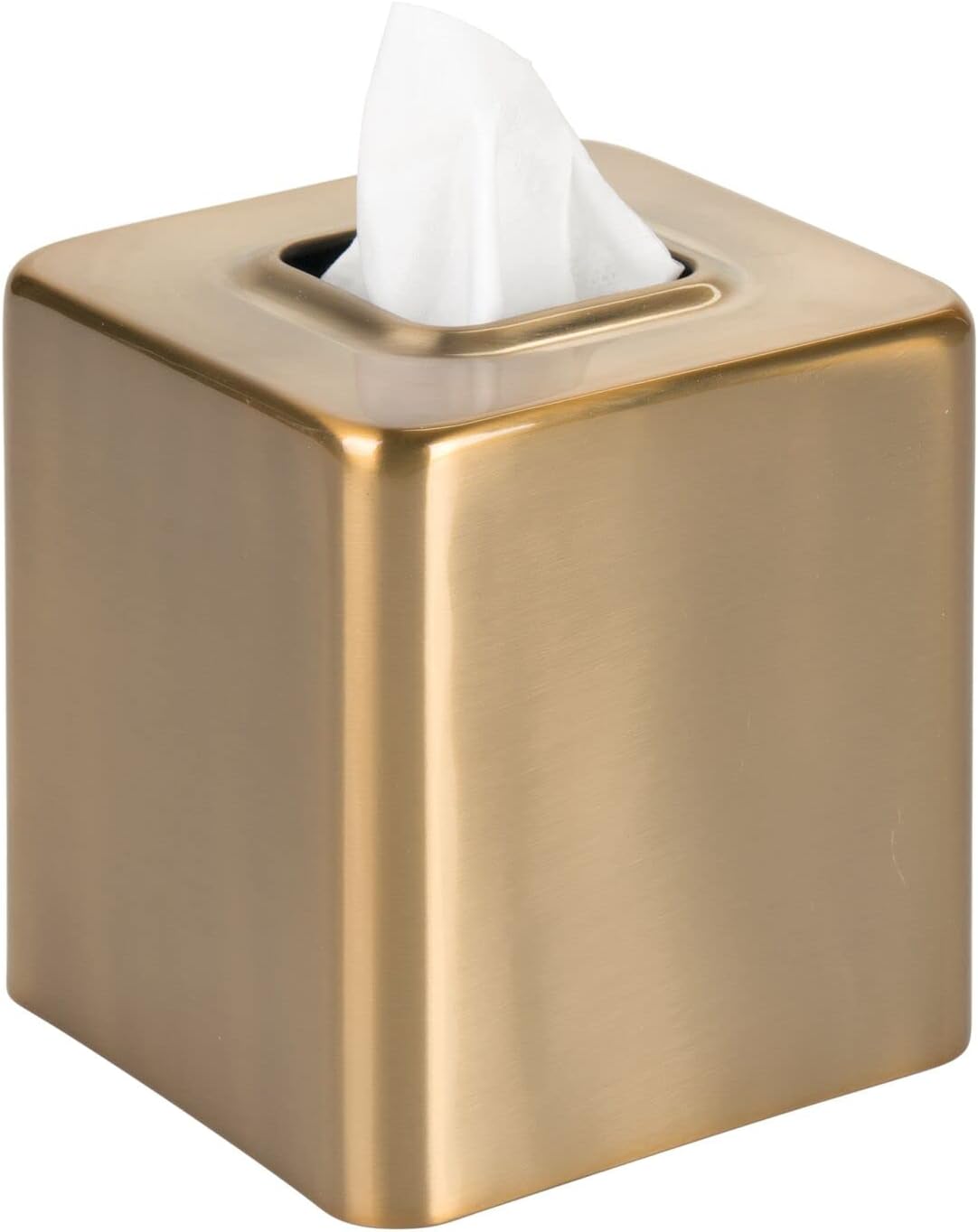 mDesign Tissue Box — Decorative Tissue Box Holder for Bedrooms, Bathrooms and More — Square Tissue Box Cover for Facial and Cosmetic Tissues — Black