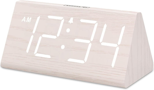 DreamSky Wooden Digital Alarm Clock for Bedrooms with Large Numbers