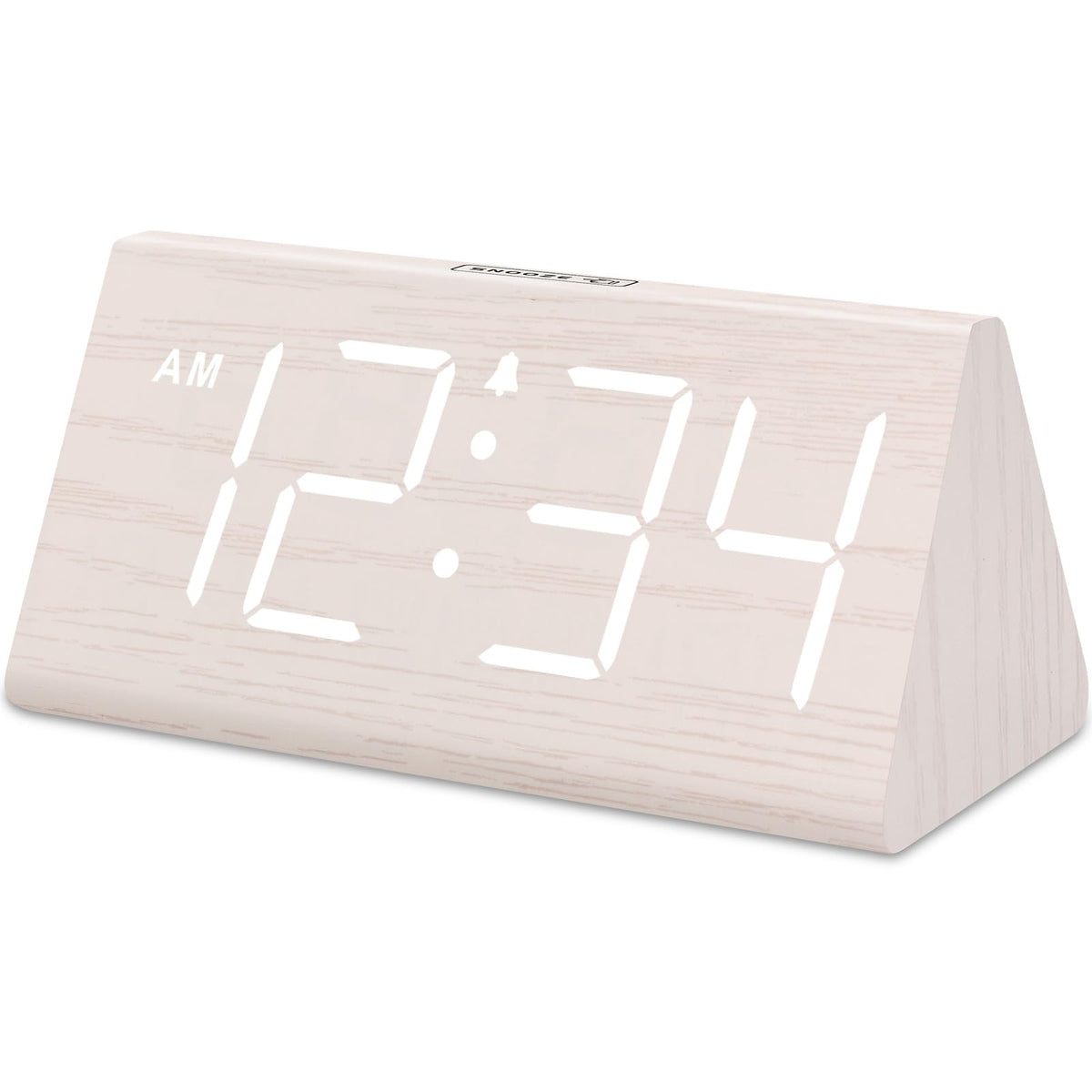 DreamSky Wooden Digital Alarm Clock for Bedroom Living Room, Large Numbers