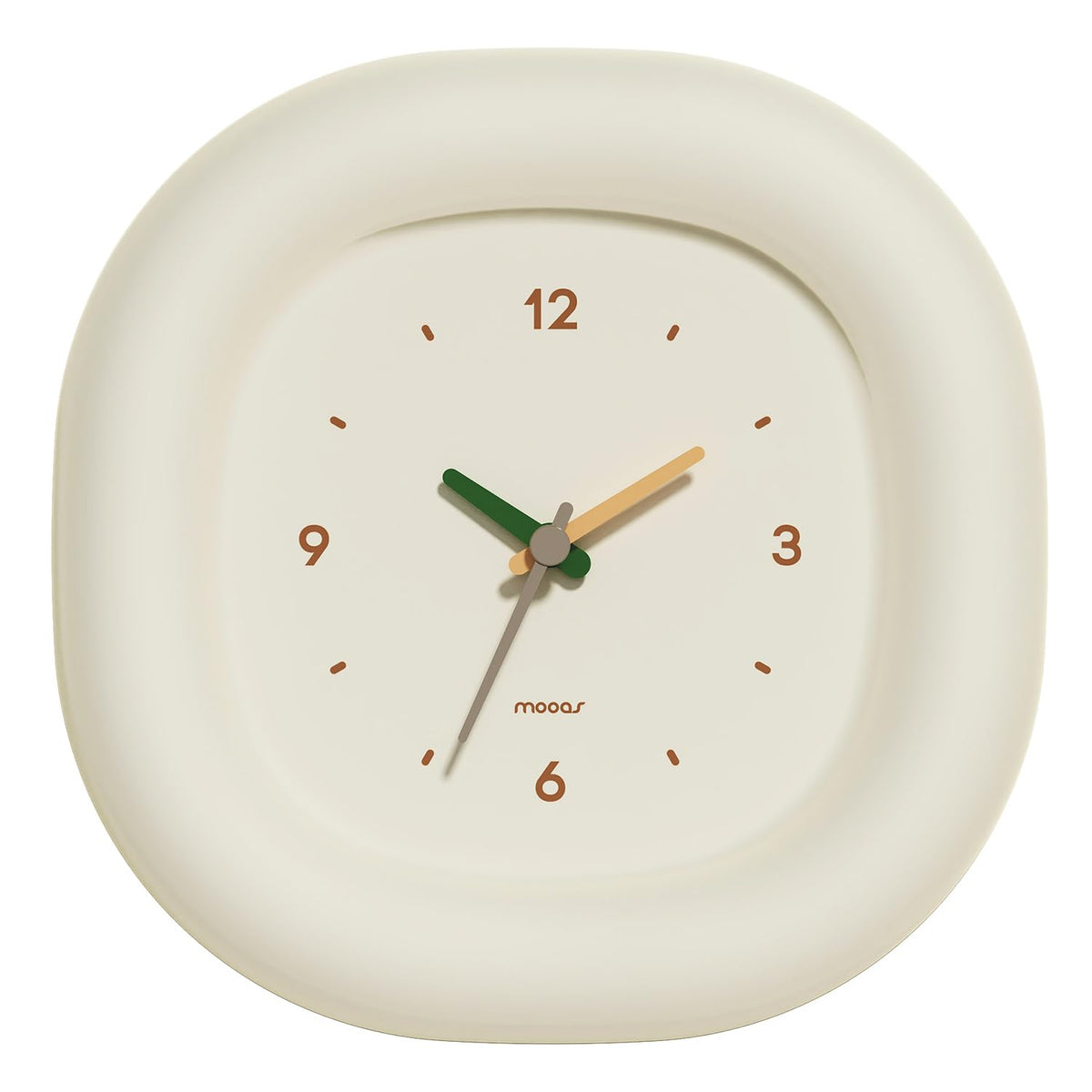 mooas Cute Mini Analog Marshmallow Clock 6.9 Inch Battery Operated (Yellow)