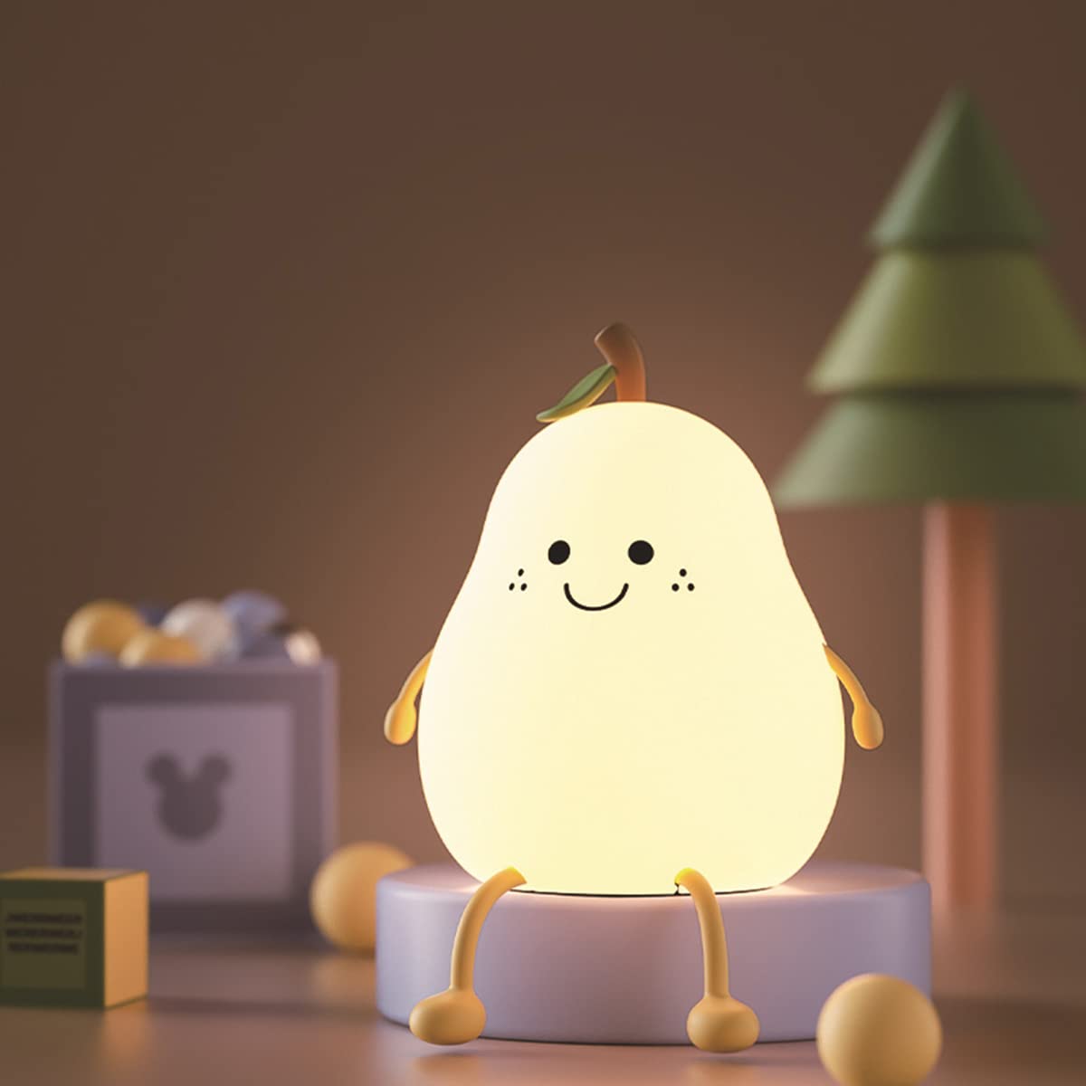 HAPPYBAG LED Lying Flat Duck Night Light, 3 Level Dimmable Nursery Nightlight,Cute Lamps Silicone Squishy Light Up Duck,Rechargeable Bedside Touch Lamp for Breastfeeding Toddler Baby Kids Decor