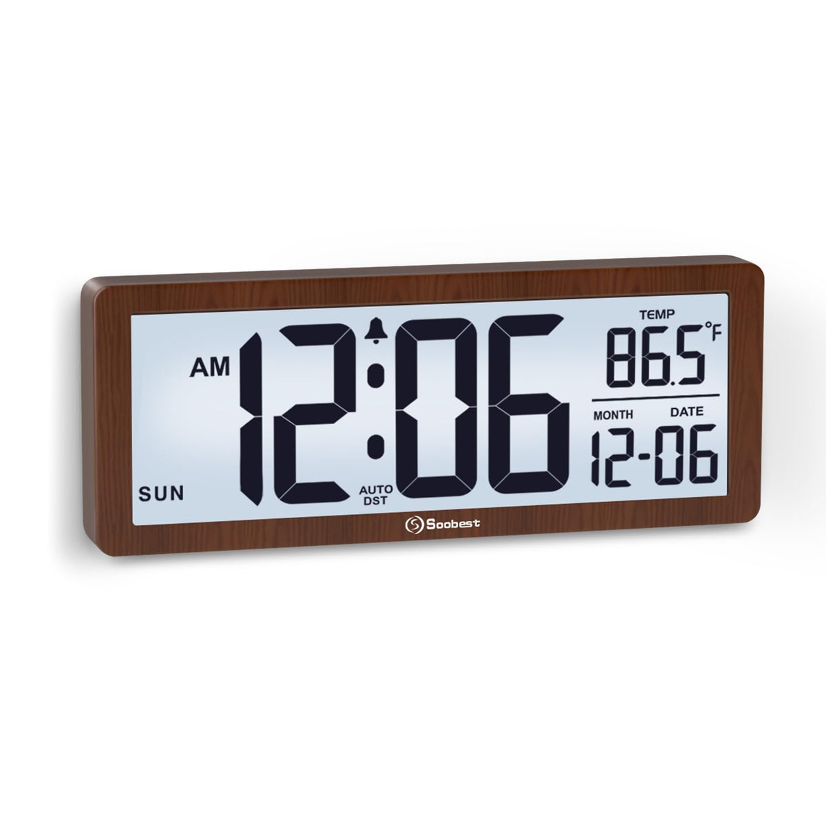Soobest 8.5 Inch Digital Wall Clock Battery Operated, Compact Display