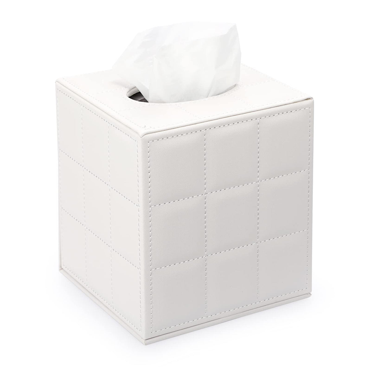 Sumnacon Square Linen Tissue Box Cover,Magnetic Bottom Tissue Box Holder