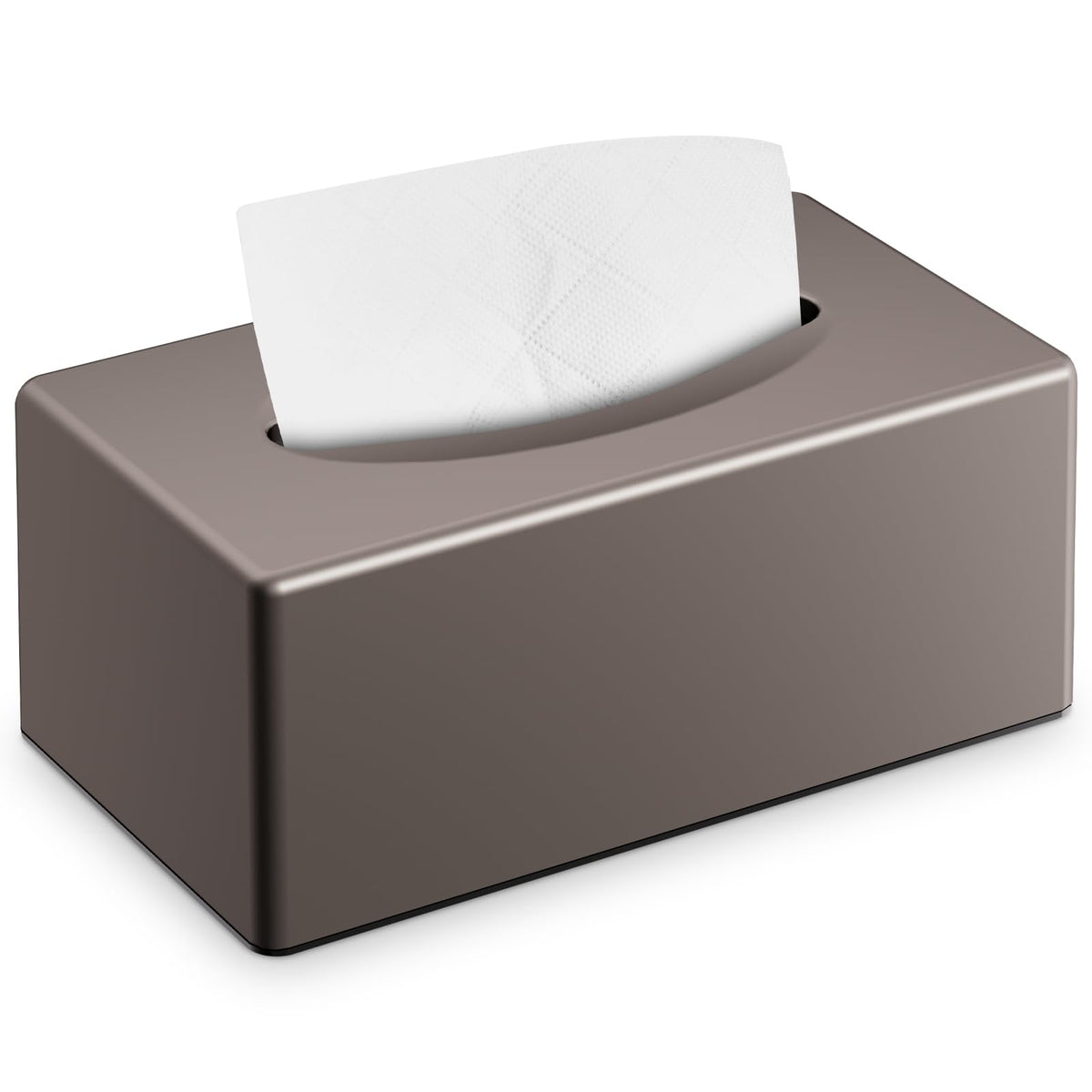 Y-in Hand Tissue Box Cover, Rectangle Facial Tissue Holder with Bottom, Decorative Storage Organizer Box for Bathroom Vanity, Countertops, Dressers, Night Stand, Parlors and Offices - Matte Black