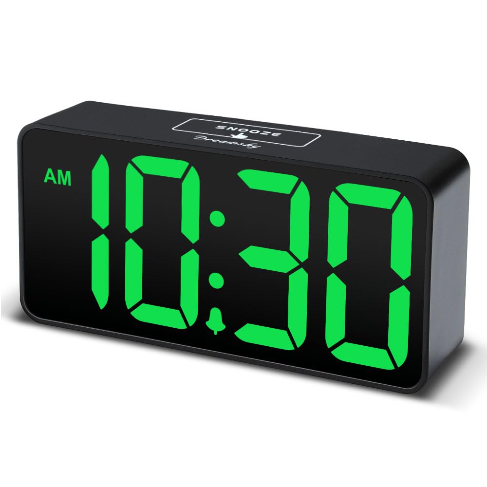 DreamSky Small Digital Alarm Clock for Bedroom, Large Big Numbers Display