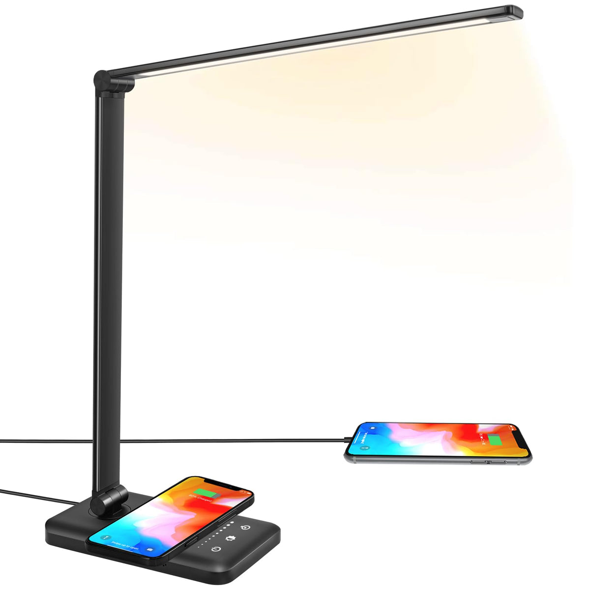 LED Desk Lamp with Wireless Charger, USB Charging Port, Eye Care