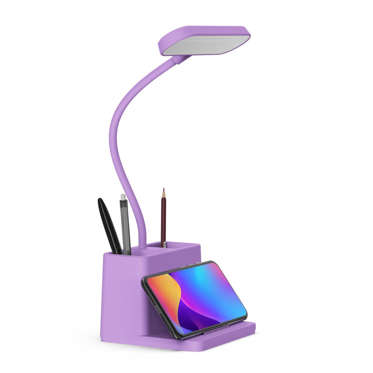 AXX Black LED Desk Lamp, Battery Operated Small Table Light for Dorm Room
