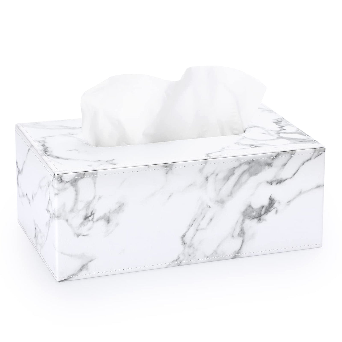 Sumnacon Tissue Box Cover Rectangle Linen Tissue Box Holder，Magnetic Bottom