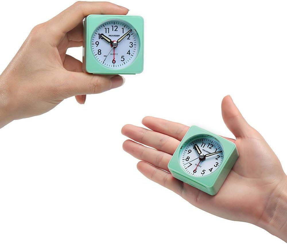 Peakeep Ultra Small, Battery Travel Alarm Clock with Snooze and Light