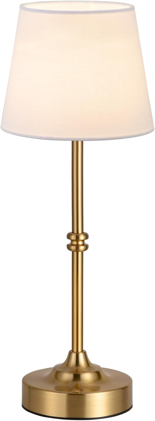 Kakanuo Cordless Table Lamp, Rechargeable Battery Operated, Brass, 1 Pack