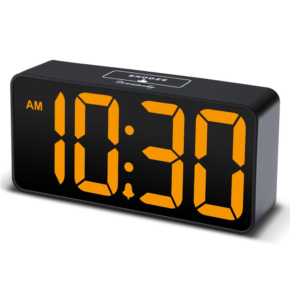 DreamSky Small Digital Alarm Clock for Bedroom, Large Big Numbers Display