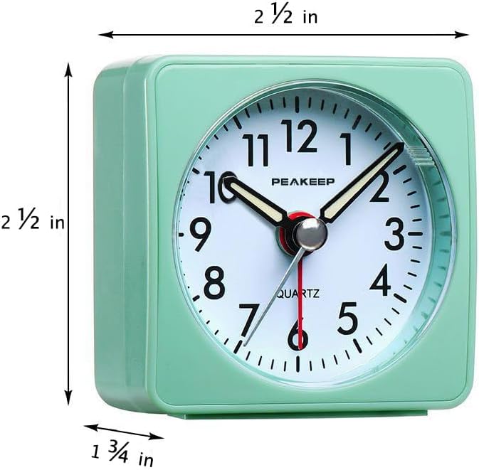 Peakeep Ultra Small, Battery Travel Alarm Clock with Snooze and Light