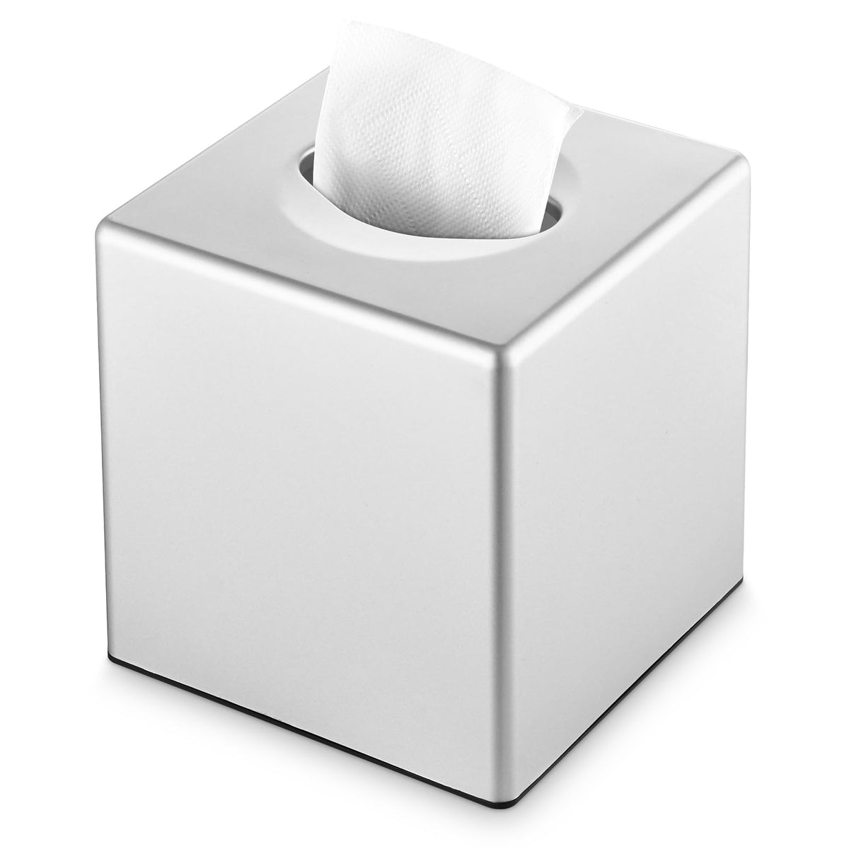 Y-in Hand Tissue Box Cover, Modern Decorative Square Facial Storage Tissue Box Holder, Home Accessories for Bathroom Vanity Countertops, Dressers, Night Stand, Parlors and Office - Matte Black