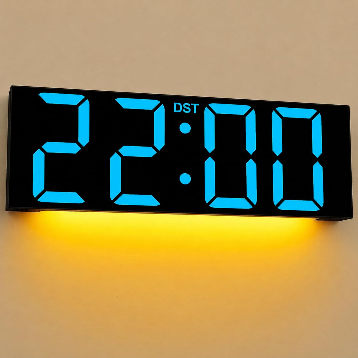 JALL Large Digital Wall Clock Battery Operated, Wall Clock with Big Numbers LCD Display, Digital Clock with Date Day Temperature, Alarm, Auto DST, Clocks for Classroom, Office, Bedroom, Elderly- Black