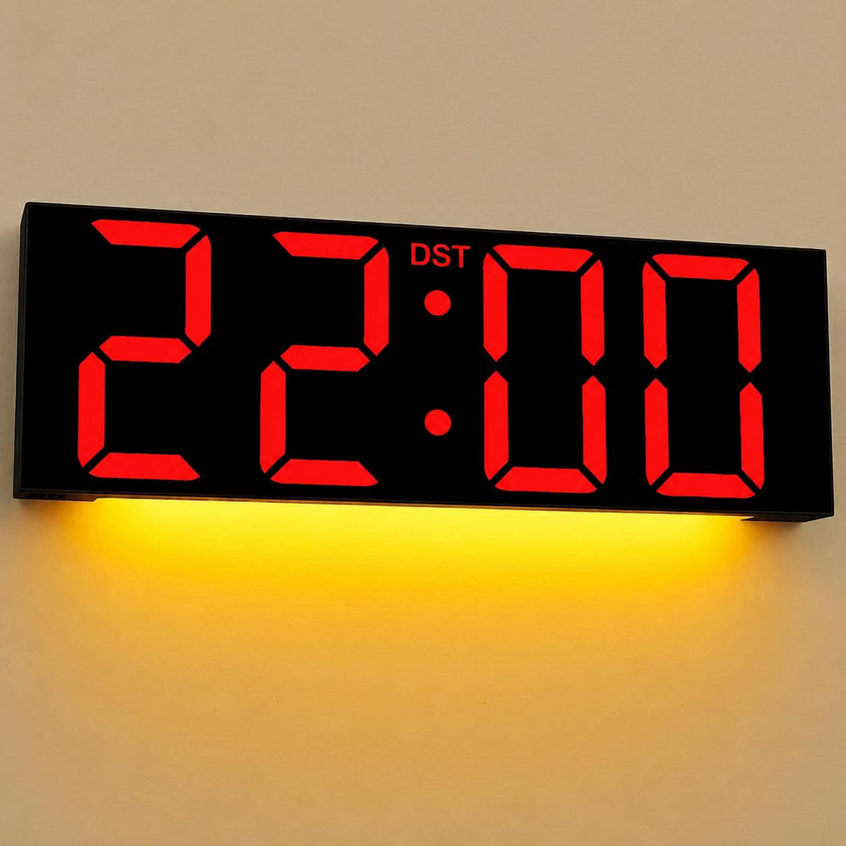 JALL Large Digital Wall Clock Battery Operated, Wall Clock with Big Numbers LCD Display, Digital Clock with Date Day Temperature, Alarm, Auto DST, Clocks for Classroom, Office, Bedroom, Elderly- Black