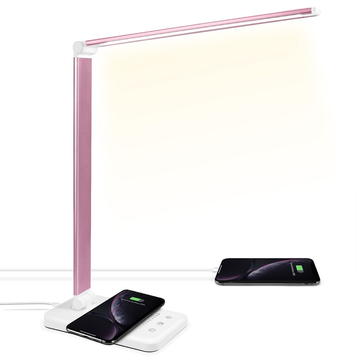 LED Desk Lamp with Wireless Charger, USB Charging Port, Eye Care