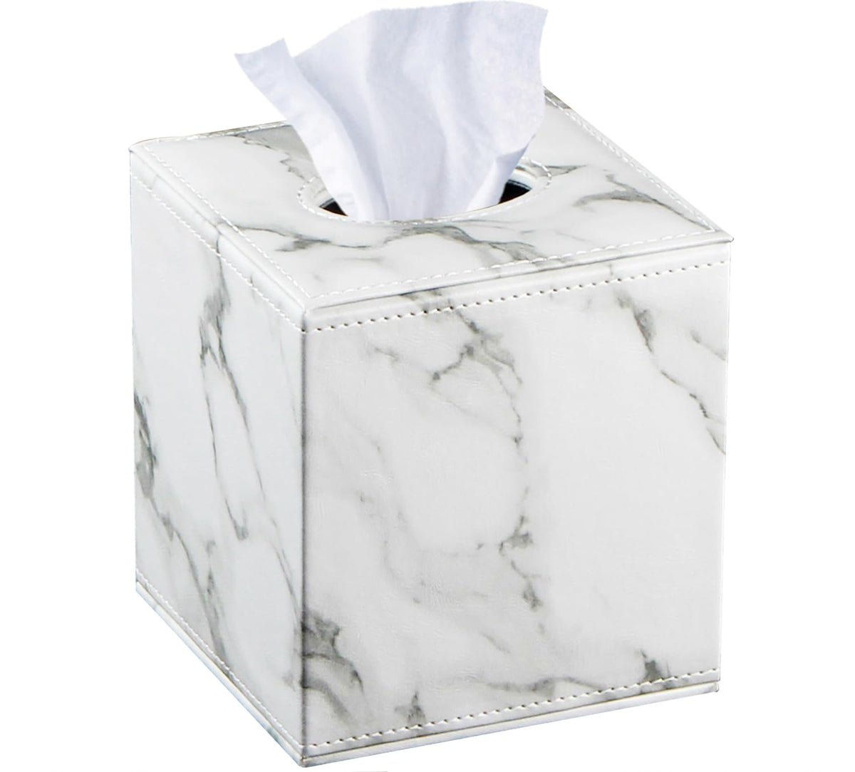 PU Leather Tissue Box Cover Square, Aesthetic Facial Tissue Cube Box Holder