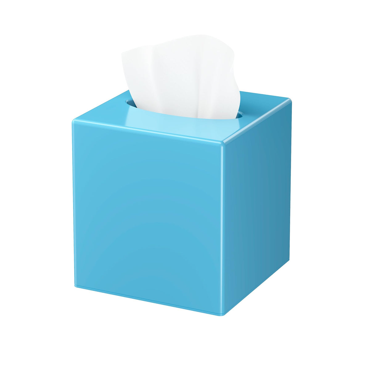 Tissue Box Cover, Square Plastic Tissue Box Holder with Anti Slip Base, Modern Decor Facial Napkin Holder for Bathroom Vanity Countertop, Bedroom Dresser, Night Stand, Parlors, Offices, Black