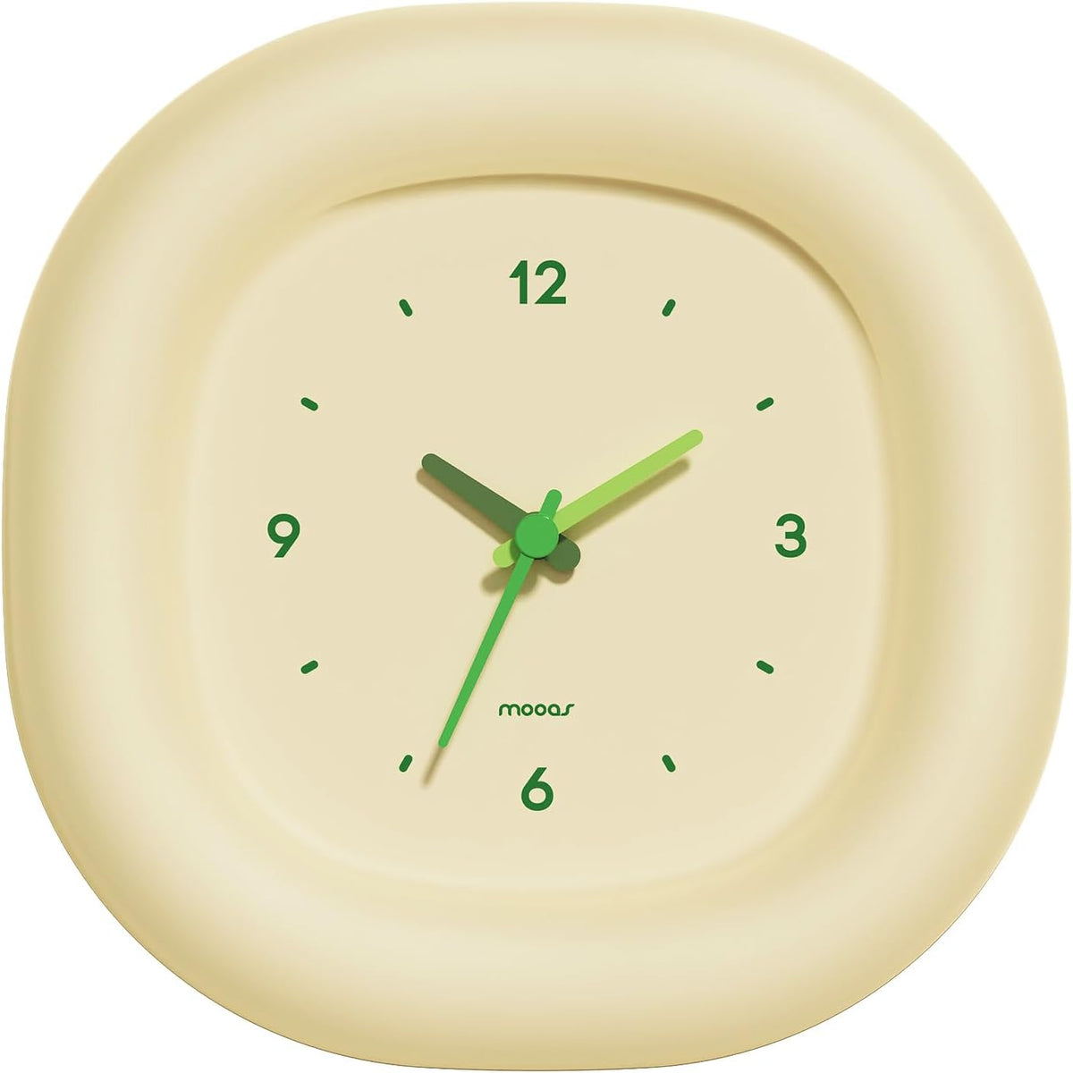 mooas Cute Mini Analog Marshmallow Clock 6.9 Inch Battery Operated (Yellow)