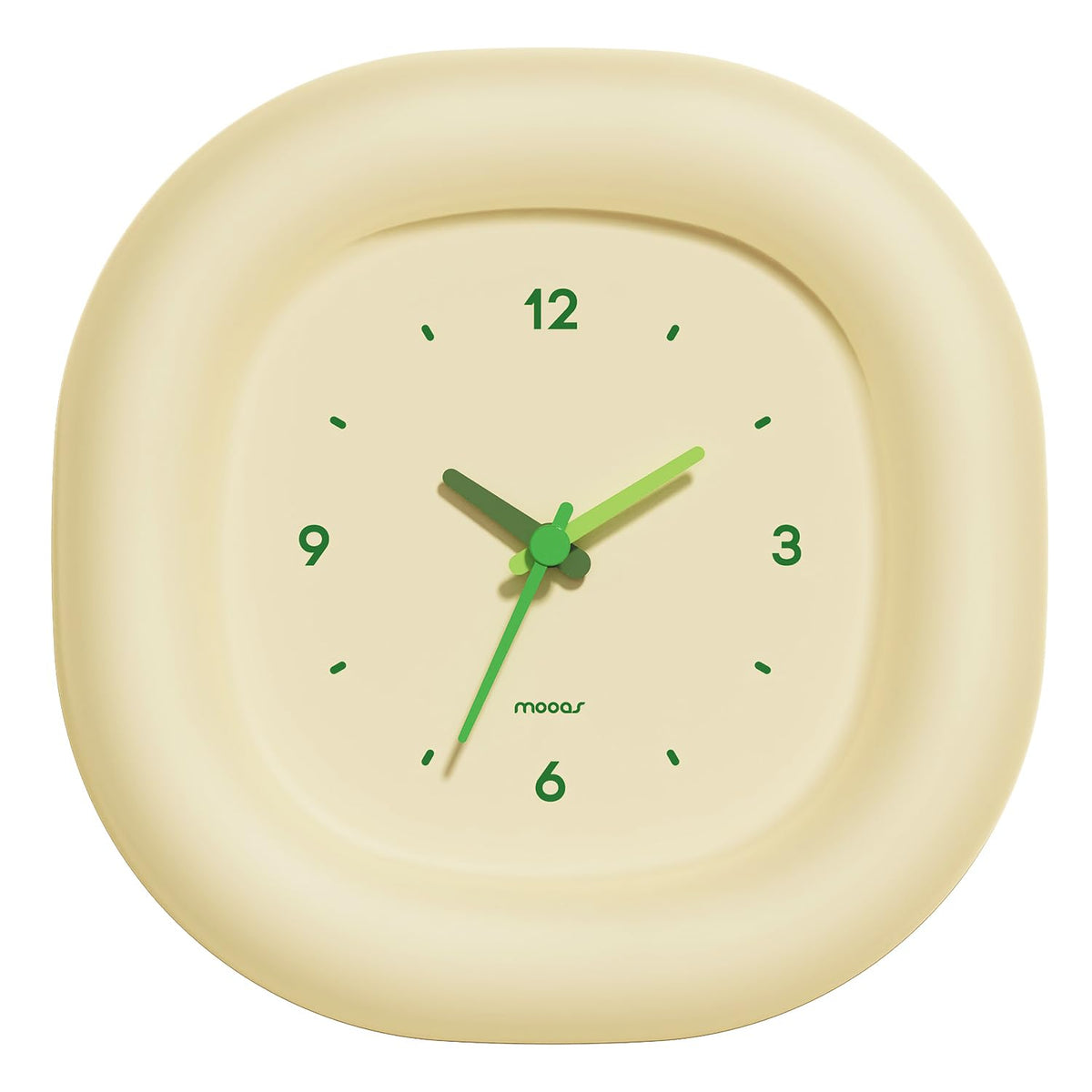 mooas Cute Mini Analog Marshmallow Clock 6.9 Inch Battery Operated (Yellow)