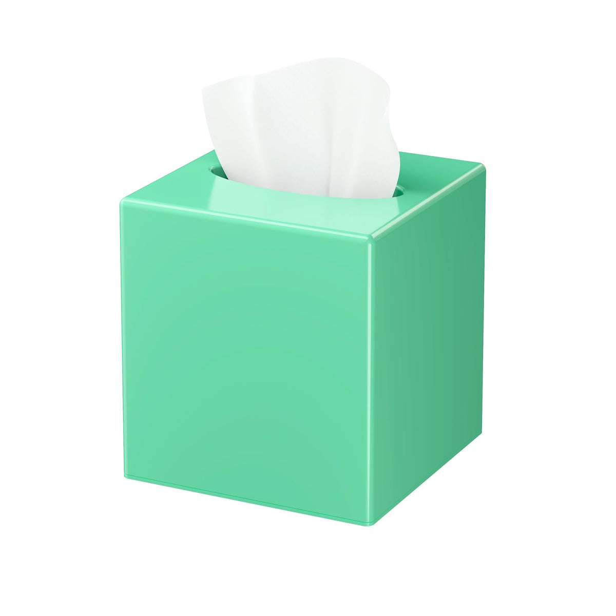 Tissue Box Cover, Square Plastic Tissue Box Holder with Anti Slip Base, Modern Decor Facial Napkin Holder for Bathroom Vanity Countertop, Bedroom Dresser, Night Stand, Parlors, Offices, White