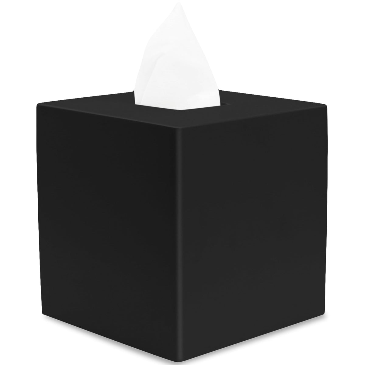 Yew Design Matte Black Square Tissue Box Cover