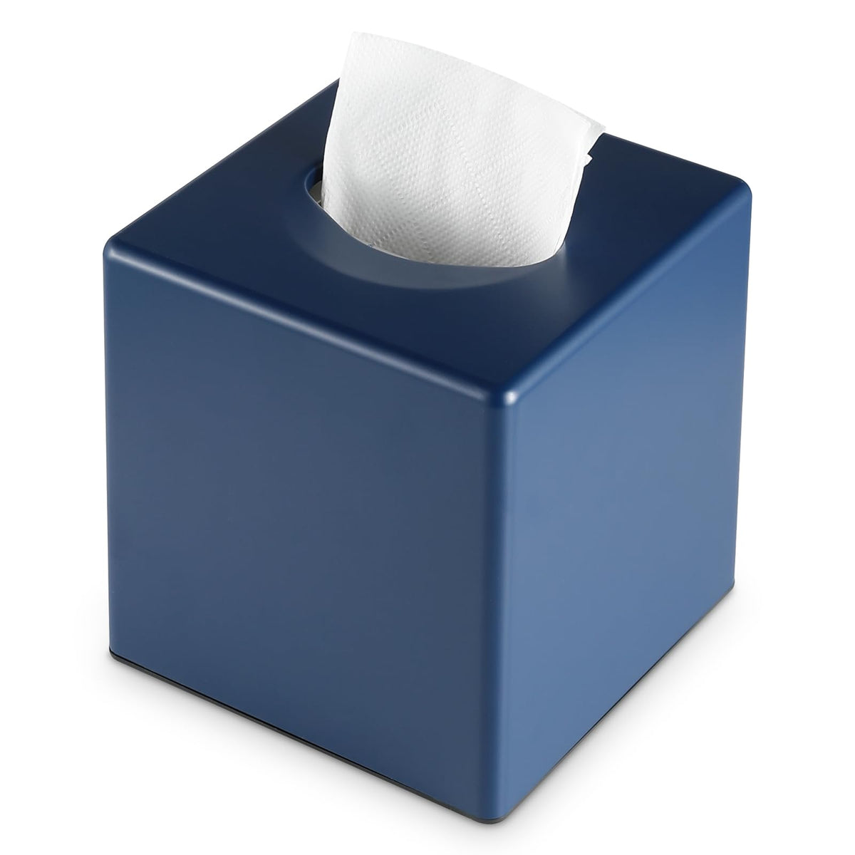 Y-in Hand Tissue Box Cover, Modern Decorative Square Facial Storage Tissue Box Holder, Home Accessories for Bathroom Vanity Countertops, Dressers, Night Stand, Parlors and Office - Matte Black