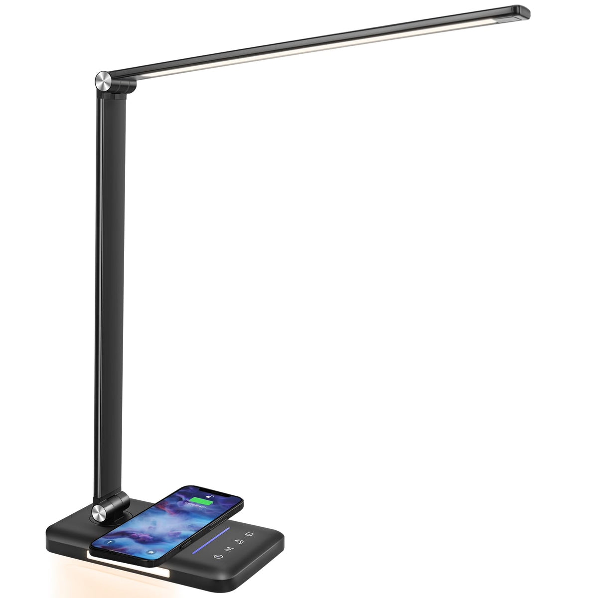 LED Desk Lamp with Wireless Charger, USB Charging Port, Eye Care