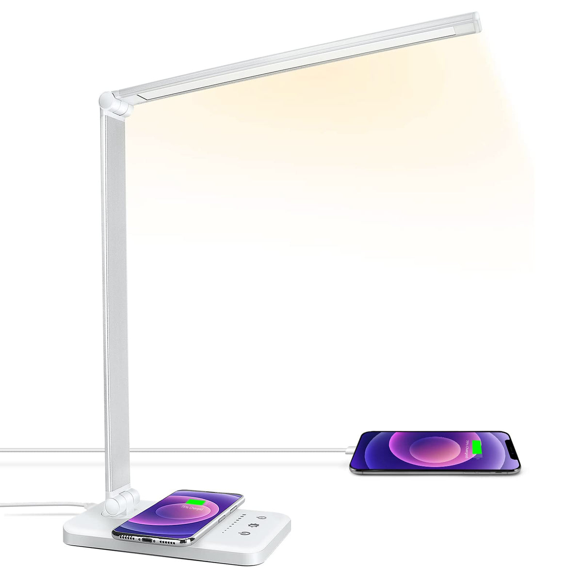 LED Desk Lamp with Wireless Charger, USB Charging Port, Eye Care