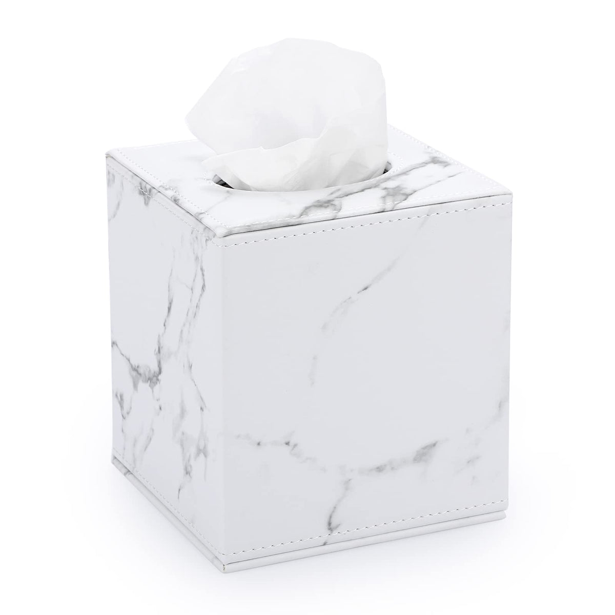 Sumnacon Square Linen Tissue Box Cover, Magnetic Bottom Tissue Box Holder