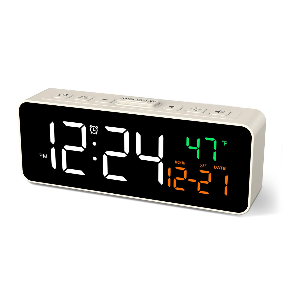 Netzu 3-in-1 Digital Clocks for Living Room, Small & Compact Alarm Clock
